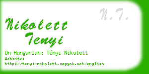 nikolett tenyi business card